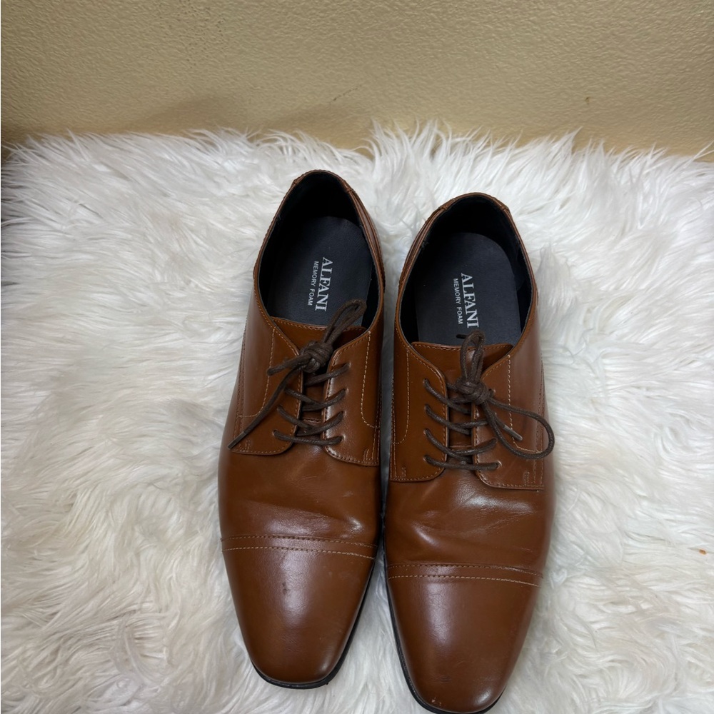 Alfani Men's Tan Leather Oxfords